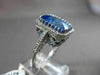 ESTATE 6.33CTW DIAMOND & AAA BLUE TOPAZ 14KT WHITE GOLD 3D FILIGREE HALO RING