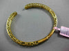 ESTATE SMALL .17CT DIAMOND 14K YELLOW GOLD 3D OPEN FILIGREE PAVE BANGLE BRACELET