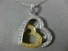 ESTATE .33CT DIAMOND 18K 2TONE GOLD CLASSIC DOUBLE HEART FLOATING PENDANT #14408