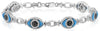 7.79CT WHITE & BLACK DIAMOND & AAA TURQUOISE 14KT WHITE GOLD 3D TENNIS BRACELET