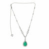 ESTATE 7.11CT DIAMOND & AAA COLOMBIAN EMERALD 18KT 2 TONE GOLD 3D HALO NECKLACE