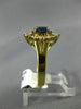 ESTATE WIDE 1.30CT DIAMOND & AAA SAPPHIRE 14KT YELLOW GOLD 3D FLOWER RING #9790