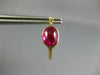 4.0CT AAA SYNTHETIC RUBIES 14KT YELLOW GOLD 3D OVAL HOOP HANGING EARRINGS #24386