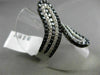 ESTATE LARGE 3.83CT WHITE & BLACK DIAMOND 14K WHITE GOLD 3D CRISS CROSS FUN RING