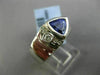 ESTATE WIDE .97CT DIAMOND & AAA TANZANITE 14K WHITE GOLD 3D TRILLION ETOILE RING