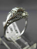 ANTIQUE .15CT DIAMOND 14KT WHITE GOLD 3D CLASSIC FILIGREE ENGAGEMENT RING #19970