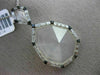 ESTATE LARGE .57CT WHITE & BLACK DIAMOND 14KT WHITE GOLD TEAR DROP HALO PENDANT