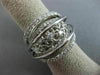 ESTATE MASSIVE 2.12CT DIAMOND 18KT WHITE GOLD MULTI ROW FILIGREE ETOILE FUN RING