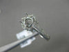 ESTATE .44CT DIAMOND 18KT WHITE GOLD 3D FLOWER HALO SEMI MOUNT ENGAGEMENT RING