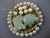 ESTATE LARGE AAA MULTI GEM 14KT YELLOW GOLD 3D CIRCULAR MESH LUCKY FISH PENDANT