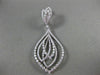 ESTATE LONG 4.96CT DIAMOND 18KT WHITE GOLD 3D MULTI LEAF DROP HANGING EARRINGS