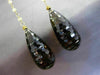 ANTIQUE 98.70CT OLD MINE DIAMOND & SMOKY TOPAZ 14KT YELLOW GOLD EARRINGS #20691