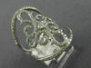 ESTATE EXTRA LARGE .85CT DIAMOND 14KT WHITE GOLD 3D FLOWER OPEN FILIGREE RING