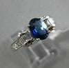 ESTATE WIDE 1.75CT DIAMOND & SAPPHIRE 18K WHITE GOLD 3D WEDDING ANNIVERSARY RING