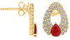 1.50CT DIAMOND & AAA RUBY 14KT YELLOW GOLD OPEN TEAR DROP FUN HANGING EARRINGS