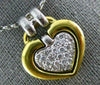 ESTATE LARGE .55CT DIAMOND PLATINUM & 18KT YELLOW GOLD DOUBLE HEART PENDANT #310