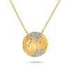 .33CT DIAMOND 14KT YELLOW GOLD CLASSIC CIRCULAR PAVE ADJUSTABLE FLOATING PENDANT
