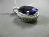 ESTATE LARGE 8.40CT DIAMOND & AMETHYST 14K WHITE GOLD OVAL HALO FLOATING PENDANT