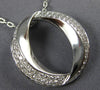 ESTATE LARGE .71CT DIAMOND 18KT WHITE GOLD 3D 2 ROW CIRCLE OF LIFE FUN PENDANT
