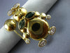 ANTIQUE AAA WHITE SAPPHIRE & EMERALD 18KT YELLOW GOLD BUNNY RABBIT PIN #12532