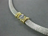 ESTATE WIDE & LONG 14KT WHITE & YELLOW GOLD MESH SCREW NECKLACE UNIQUE! #22677