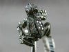 ESTATE LARGE .76CT DIAMOND AAA RUBY 18KT BLACK GOLD HANDCRAFTED HAPPY FROG RING