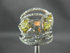 ESTATE LARGE 1.96CT WHITE & FANCY YELLOW DIAMOND 18K TWO TONE GOLD LEAF RING