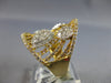 LARGE 2.19CT DIAMOND 14KT 2 TONE GOLD 3D CLUSTER MULTI SHAPE INVISIBLE FUN RING