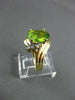 ESTATE 1.62CT DIAMOND & AAA PERIDOT 14K 2 TONE GOLD SOLITAIRE RING #22652