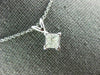 ESTATE .53CT DIAMOND 14KT WHITE GOLD 3D PRINCESS SOLITAIRE PENDANT #312