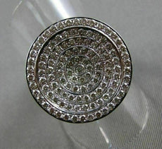 ESTATE LARGE 1.72CT DIAMOND 14KT WHITE GOLD ETOILE CIRCLE CONCAVE MULTI ROW RING