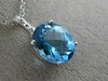 ESTATE 2.91CT DIAMOND & EXTRA FACET BLUE TOPAZ 14KT WHITE GOLD FLOATING PENDANT