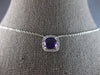 .97CT DIAMOND & AAA AMETHYST 14K WHITE GOLD CUSHION & ROUND SQUARE LOVE NECKLACE