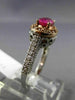 WIDE 1.50CT DIAMOND & AAA PINK SAPPHIRE 14K WHITE & ROSE GOLD 3D ENGAGEMENT RING