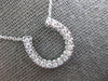 ESTATE LARGE .36CT DIAMOND 14KT WHITE GOLD HORSE SHOE LUCKY FUN PENDANT #26968