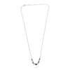1.73CT DIAMOND & AAA SAPPHIRE 14KT WHITE GOLD 11 STONE BEZEL ADJUSTABLE NECKLACE