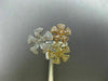 ESTATE LARGE .58CT ROUND DIAMOND 14K WHITE YELLOW & ROSE GOLD 3D FLOWER FUN RING