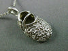 ESTATE .25 DIAMOND 14K WHITE GOLD BABY GIRL SHOE FLOATING PENDANT & CHAIN #19097