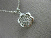 ESTATE .45CT DIAMOND 14KT WHITE GOLD FLOATING BEZEL CLUSTER FLOWER PENDANT #6378