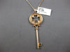 .09CT DIAMOND 14KT ROSE GOLD 3D ETOILE 4 LEAF CLOVER KEY TO YOUR HEART PENDANT