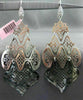 ESTATE LARGE .60CT DIAMOND 14K WHITE GOLD 3D PAVE OPEN FILIGREE HANGING EARRINGS