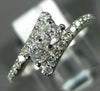 ESTATE .50CT ROUND DIAMOND 14KT WHITE GOLD CLASSIC 2 STONE CRISS CROSS LOVE RING