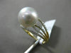 ESTATE .32CT DIAMOND 14KT WHITE & YELLOW GOLD AAA SOUTH SEA PEARL MULTI ROW RING