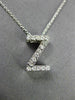 .24CT ROUND DIAMOND 14KT WHITE GOLD 3D CLASSIC INITIAL FLOATING PENDANT #18474