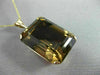 ESTATE MASSIVE 60CT AAA SMOKY TOPAZ 14KT ROSE GOLD 3D CLASSIC FLOATING PENDANT