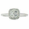 ESTATE .38CT DIAMOND 18KT WHITE GOLD 3D CLUSTER SQUARE FRIENDSHIP PROMISE RING