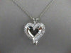 ESTATE 1.65CTW DIAMOND 14K WHITE GOLD OPEN 3D HEART PENDANT + CHAIN FG VVS #9889