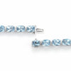 20.93CT AAA BLUE TOPAZ 14K WHITE GOLD CUSHION SEMI BEZEL CLASSIC TENNIS BRACELET