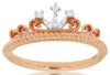 ESTATE .05CT DIAMOND 14KT ROSE GOLD 3D CLASSIC FILIGREE CROWN FUN LOVE RING
