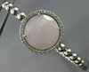 ESTATE LARGE .50CT DIAMOND & PINK QUARTZ 14K WHITE GOLD CIRCULAR BANGLE BRACELET